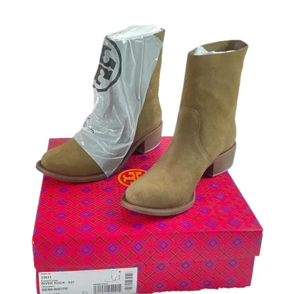 Tory Burch, Siena Bootie, Color River Rock, Size 7.5, Ankle length, Suede - Picture 8 of 11